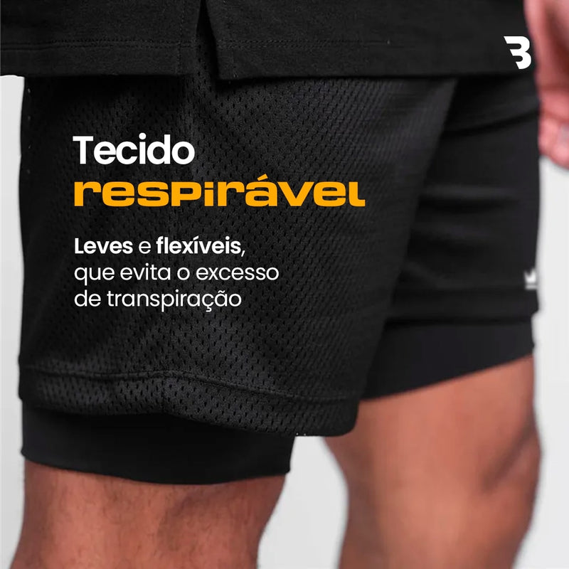 Shorts Dry-Fit™ de Compressão BZN - COMPRE 1 LEVE 2 + Brinde